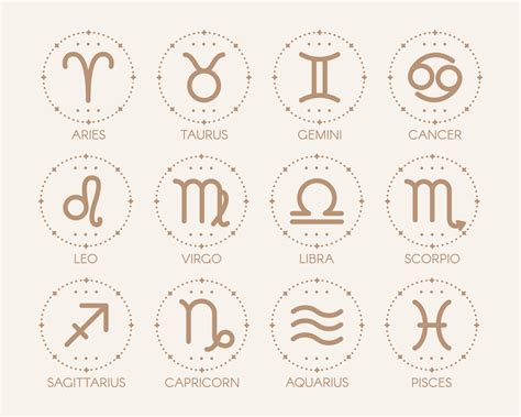 Zodiac signs and symbols. Astrology vector illustrations 7940608 Vector ...