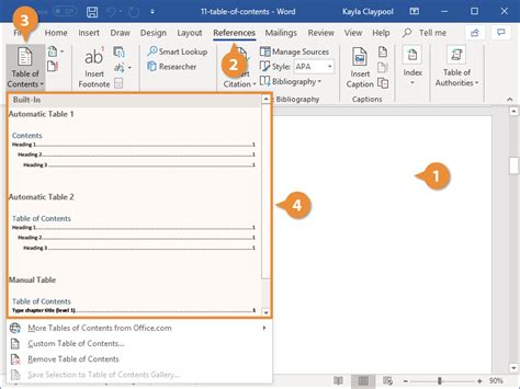 Table of Contents in Word | CustomGuide