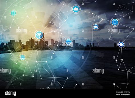smart city and wireless communication network, IoT(Internet of Things), ICT(Information ...