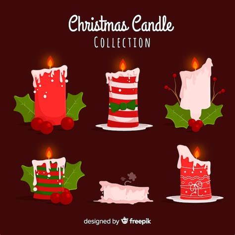 Free Vector | Christmas decorated candles collection
