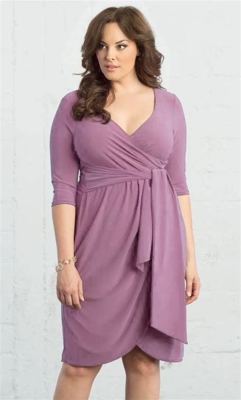 Large Size 4XL Women Dress Tunic Big Swing Dress Plus Size Dresses For Women V Neck Twist Front ...