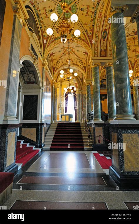 Interior architecture, Semperoper opera house, Dresden, Saxony, Germany ...