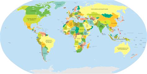 World Map Political With Country Names - United States Map