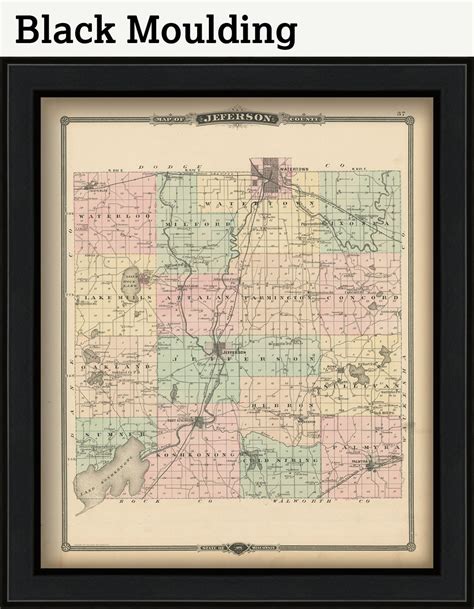 JEFFERSON COUNTY Wisconsin 1878 Map Replica or Genuine - Etsy