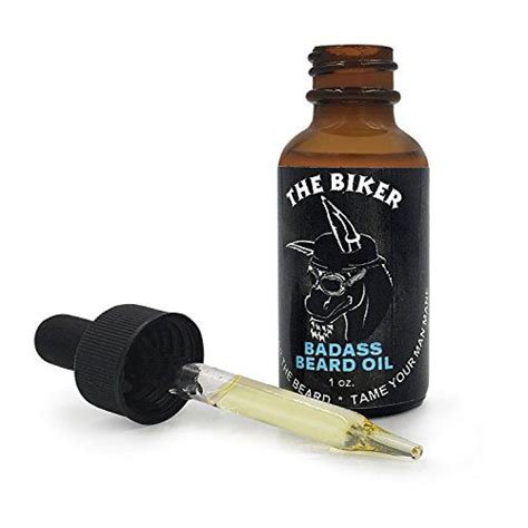 Badass Beard Care Beard Oil For Men The Biker Scent 1 oz All Natural Ingredients Keeps Beard and ...