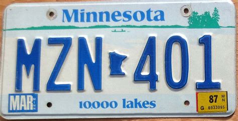 1987 Minnesota vg | Automobile License Plate Store: Collectible License ...