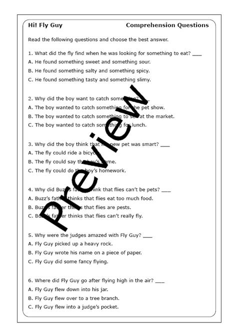 "Hi! Fly Guy" (Book #1) worksheets | Made By Teachers