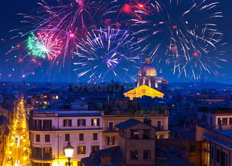 Fireworks of New Year S Eve Editorial Stock Photo - Image of colourful ...