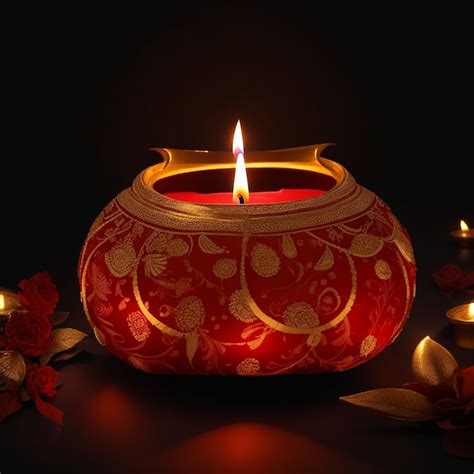 Premium AI Image | Happy Deepavali of candlelight or oil lamp