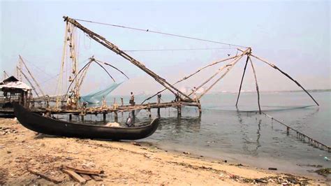 Chinese fishing nets, Kochi, Kerala, India - YouTube