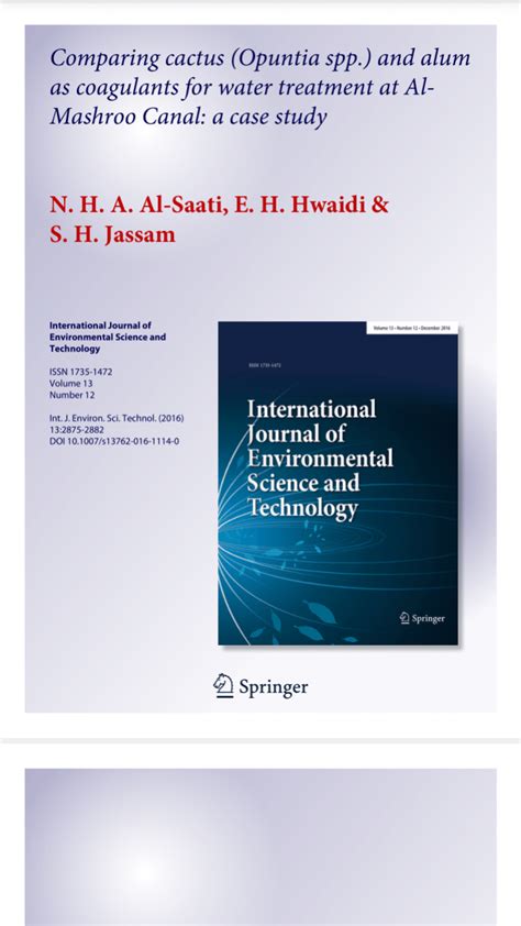 (PDF) International Journal of Environmental Science and Technology