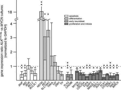 Effects of ALK signaling on the expression of marker genes for ...