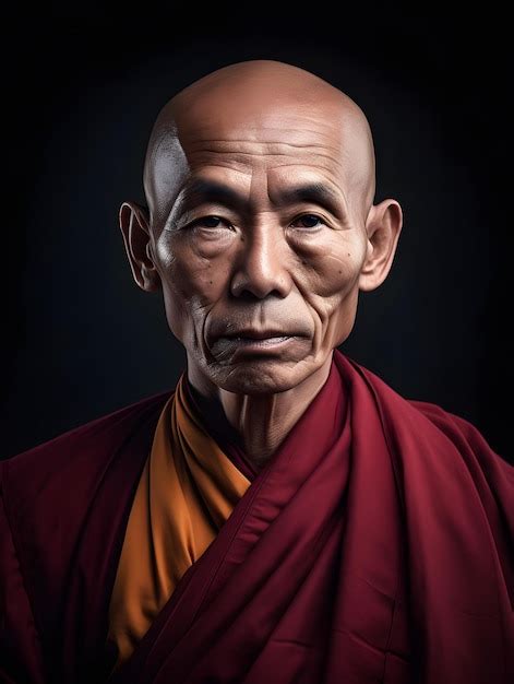 Premium AI Image | A portrait of a monk with a dark background.