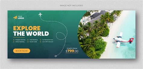 Premium PSD | Travel agency holiday vacation facebook cover and we banner template