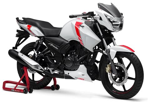 TVS Apache RTR 160 White Race Edition Launched In India » Car Blog India