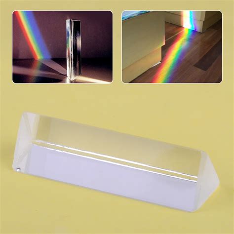 LETAOSK 3" Triangular Prism Optical Spectrum Glass for Photography Physics Teaching Experiment ...