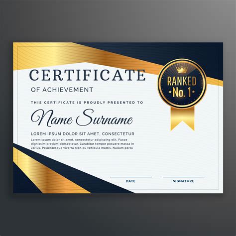 certificate template with golden and black shapes vector - Download Free Vector Art, Stock ...