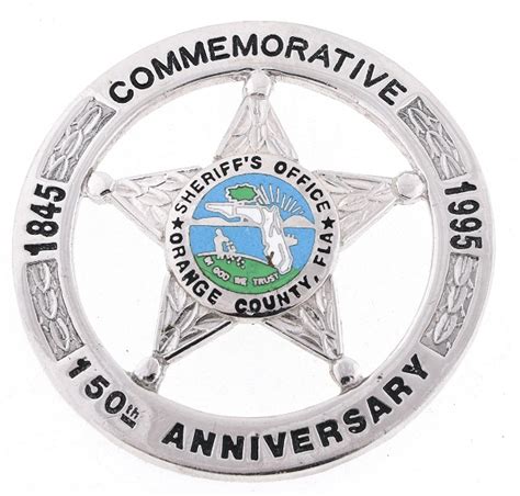 Orange County Fl Sheriff's Office Commemorative Badge