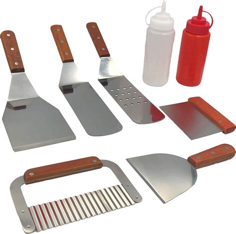 ABSOLUTE Griddle Accessories Kit, Heavy Duty Stainless Steel Grill Spatula Set for Grill Griddle ...