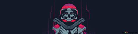 Skull astronaut illustration 4K wallpaper download