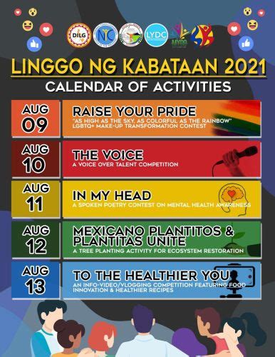 Official lineup of activities for the LINGGO NG KABATAAN 2021