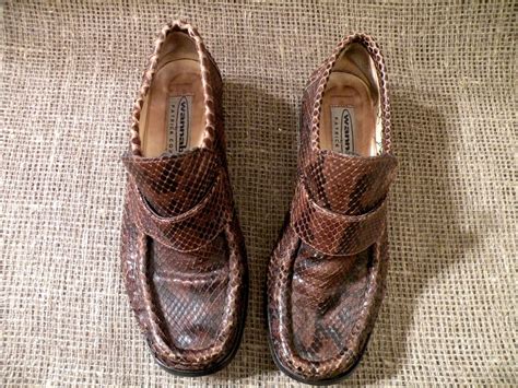 reserved Vintage Patrick Cox Wannabe Snake Skin Brown Loafers