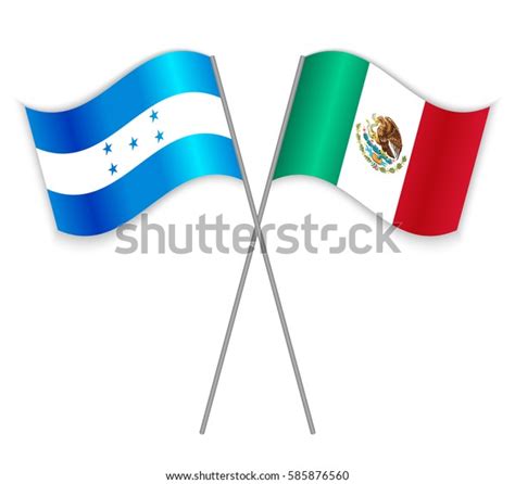 Honduran Mexican Crossed Flags Honduras Combined Stock Vector (Royalty Free) 585876560 ...