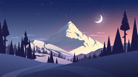 1600x900 Night Mountains Summer Illustration 1600x900 Resolution ...