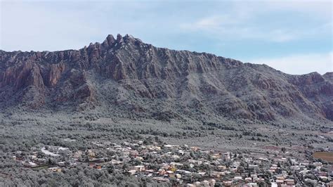 Montserrat mountain on a snowy winter day. 23165079 Stock Video at Vecteezy