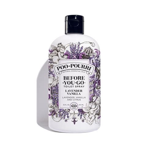 Poo-Pourri, Lavender Vanilla, 16oz, Before-You-Go Toilet Spray, Essential Oils, Natural, Non ...