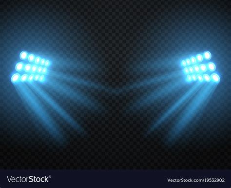 Stadium lights shiny projectors isolated Vector Image