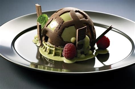 Premium AI Image | a dessert on a plate