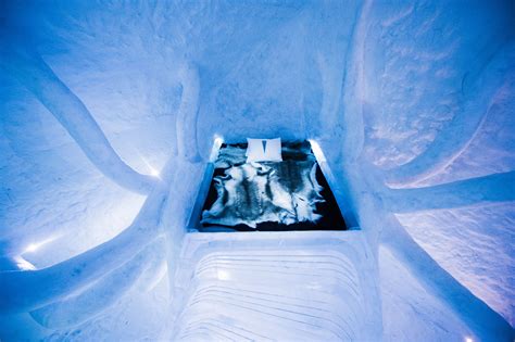 Radical Design For ICEHOTEL Bedroom With Sculptural Bed Accessed By Ice ...