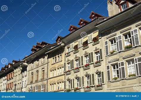 Apartment Houses in the Old Town of Bern Stock Image - Image of ...