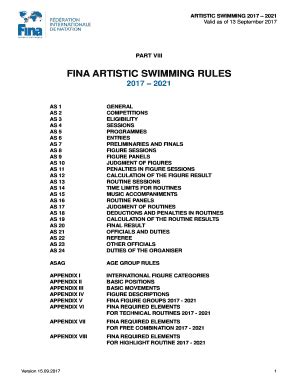 Fina Artistic Swimming Rules - Fill Online, Printable, Fillable, Blank | pdfFiller