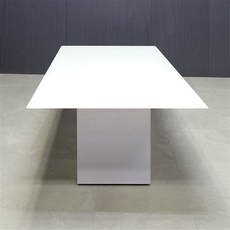 Omaha Rectangular Conference Table in White Tempered Glass Top - 72 In. - Stock #61