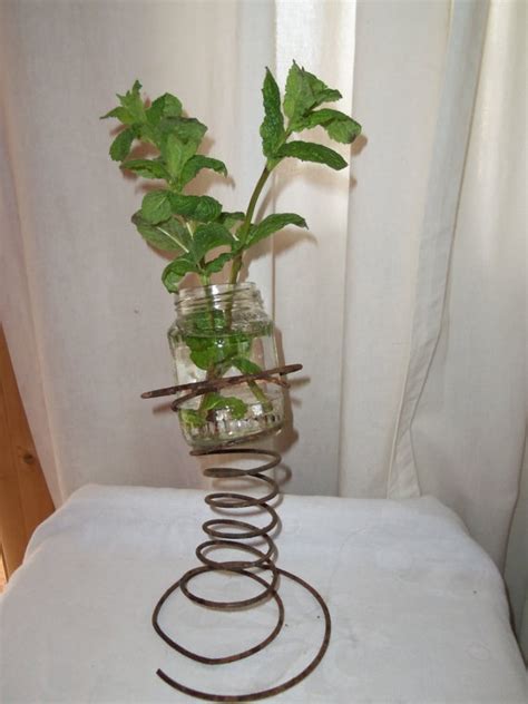 Rusty Bed Springs Jelly Jar Vase Candle Holder by alottocollect, $9.00 | Candle vase, Rusty bed ...