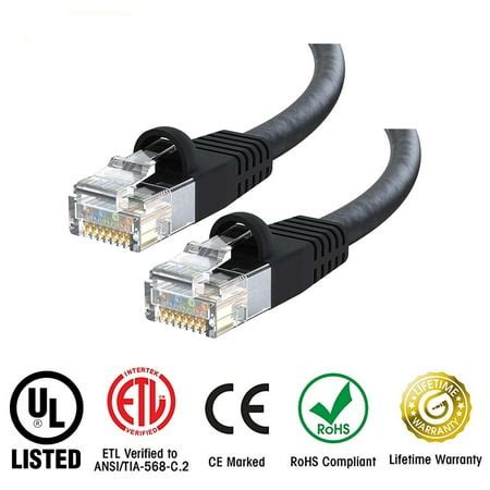 Huetron™ Cat 10 Ethernet Cable Cat10 Snagless Patch 125 Feet - Computer ...