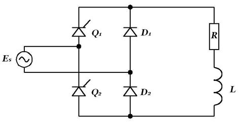 Bridge rectifier with two thyristors and two diodes - Power, Electronic ...