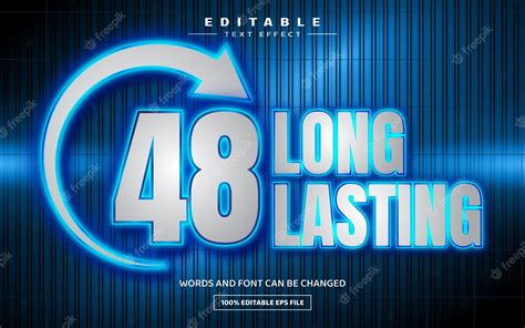 Premium Vector | 48 hours 3d editable text effect template