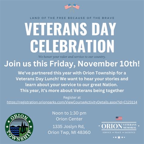 Veterans Day Celebration 2023 | Orion Veterans Memorial