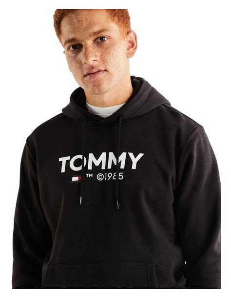 Tommy Jeans Regular Essential Hoodie In Black | MYER