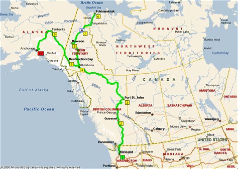 Map Of Alaska Canada Highway