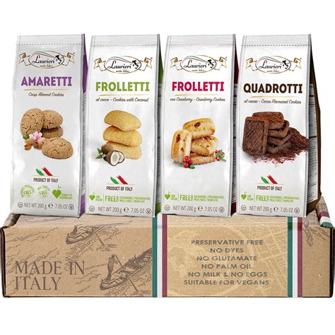 Italian Cookie Assortment - Pack Of 4 - Food Gift Basket - Biscuit Snack Packs - Shortbread ...