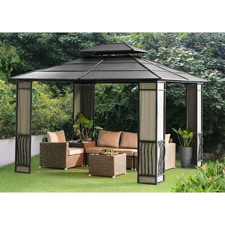 10 x 12 Heavy Duty Galvanized Steel Hardtop Wyndham Patio Gazebo with ...