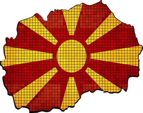 Macedonia Map with Flag Inside Stock Vector - Illustration of mosaic, flags: 114884919