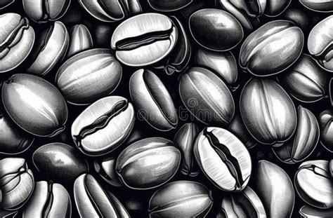 Coffee Bean Hand Drawn , Sketch of Coffee Beans Stock Photo - Image of ...