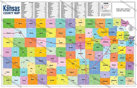 Kansas State Map - County Boundaries – Otto Maps