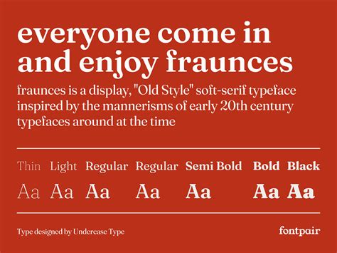 Fraunces - Free Serif Font - Fontpair