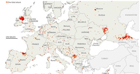 A map of all fatal terrorist attacks in Europe since 1970 : maps